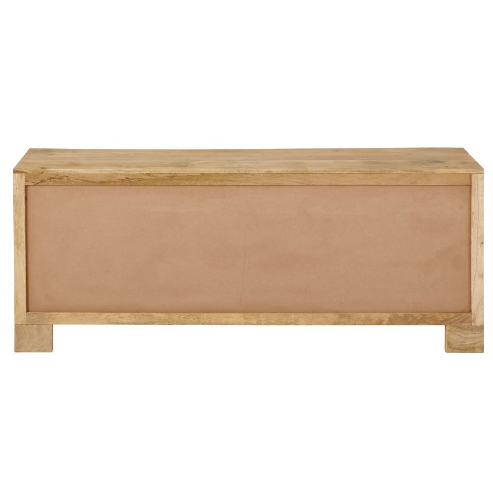 Carved Solid Mango Wood 4-Drawer Sideboard – image 3
