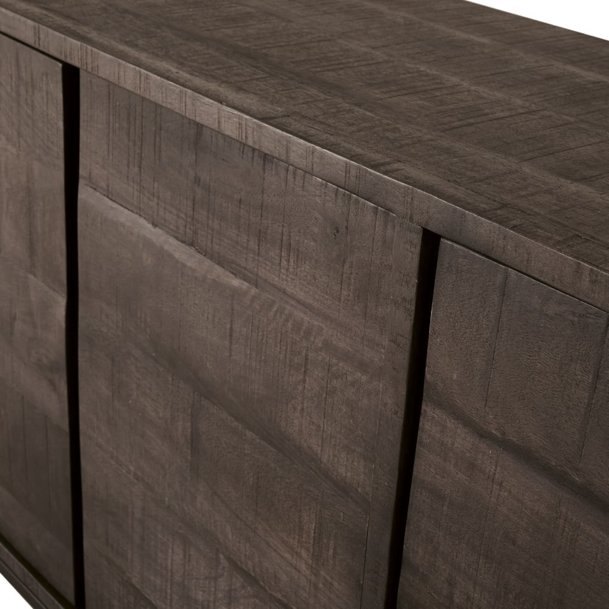 Solid Mango Wood and Matte Black Metal 4-Door Sideboard Lusaka – image 3