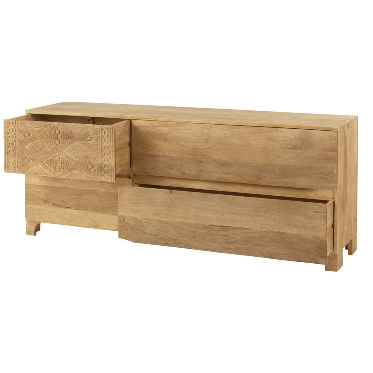 NAKOMA - Carved Solid Mango Wood 4-Drawer Sideboard – image 3