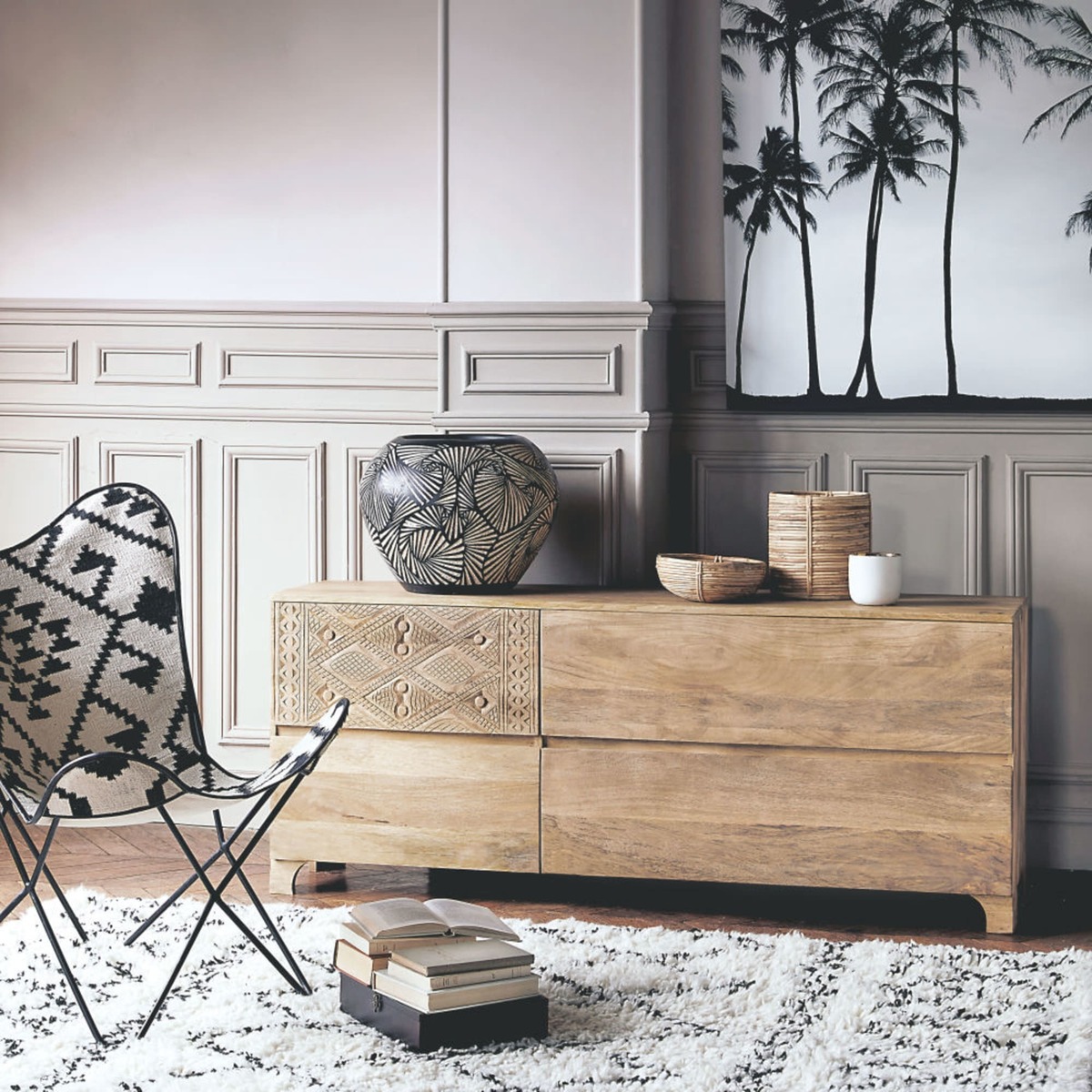 NAKOMA - Carved Solid Mango Wood 4-Drawer Sideboard – image 10