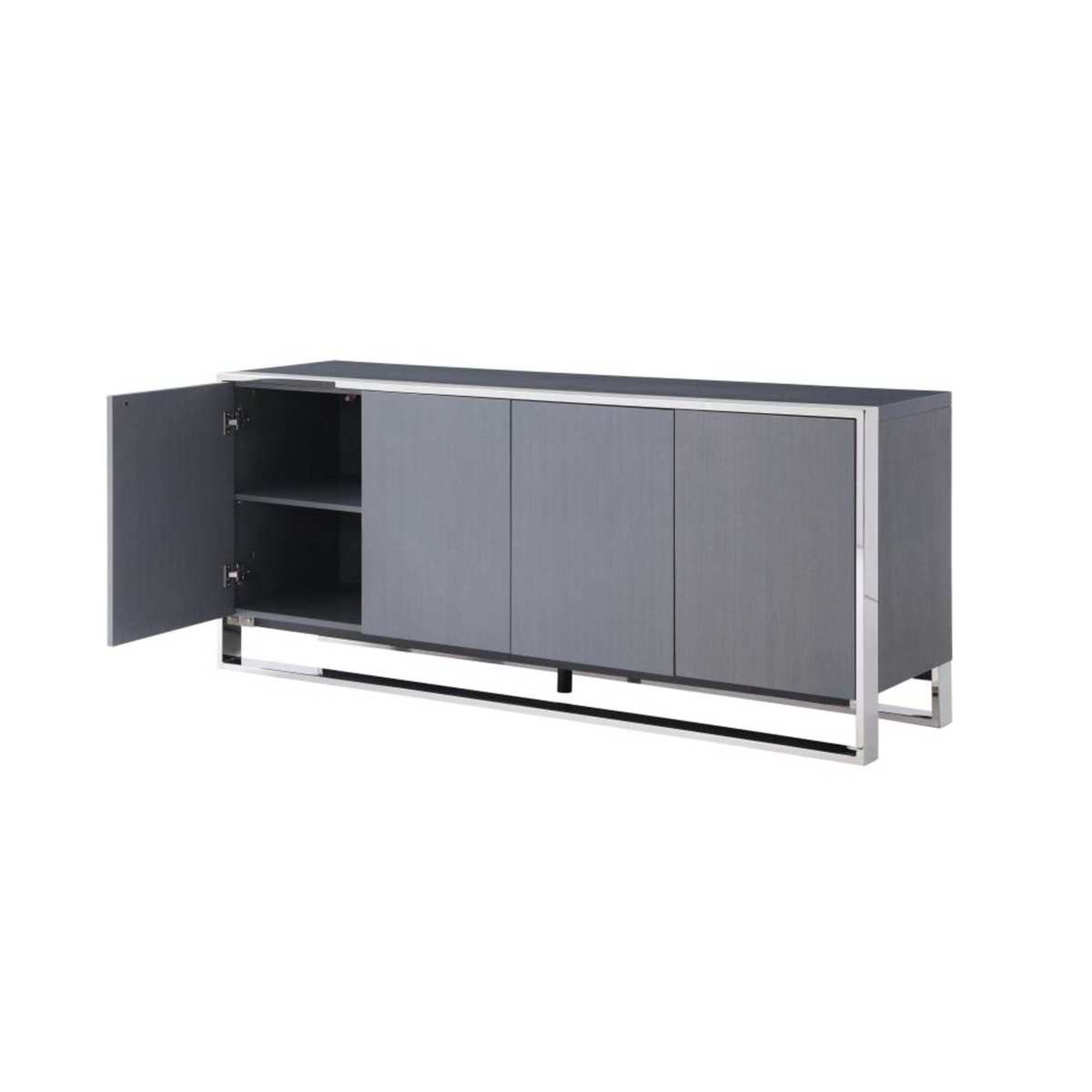 4 Door Matt Grey and Stainless Steel Cabinet Vendio – image 3