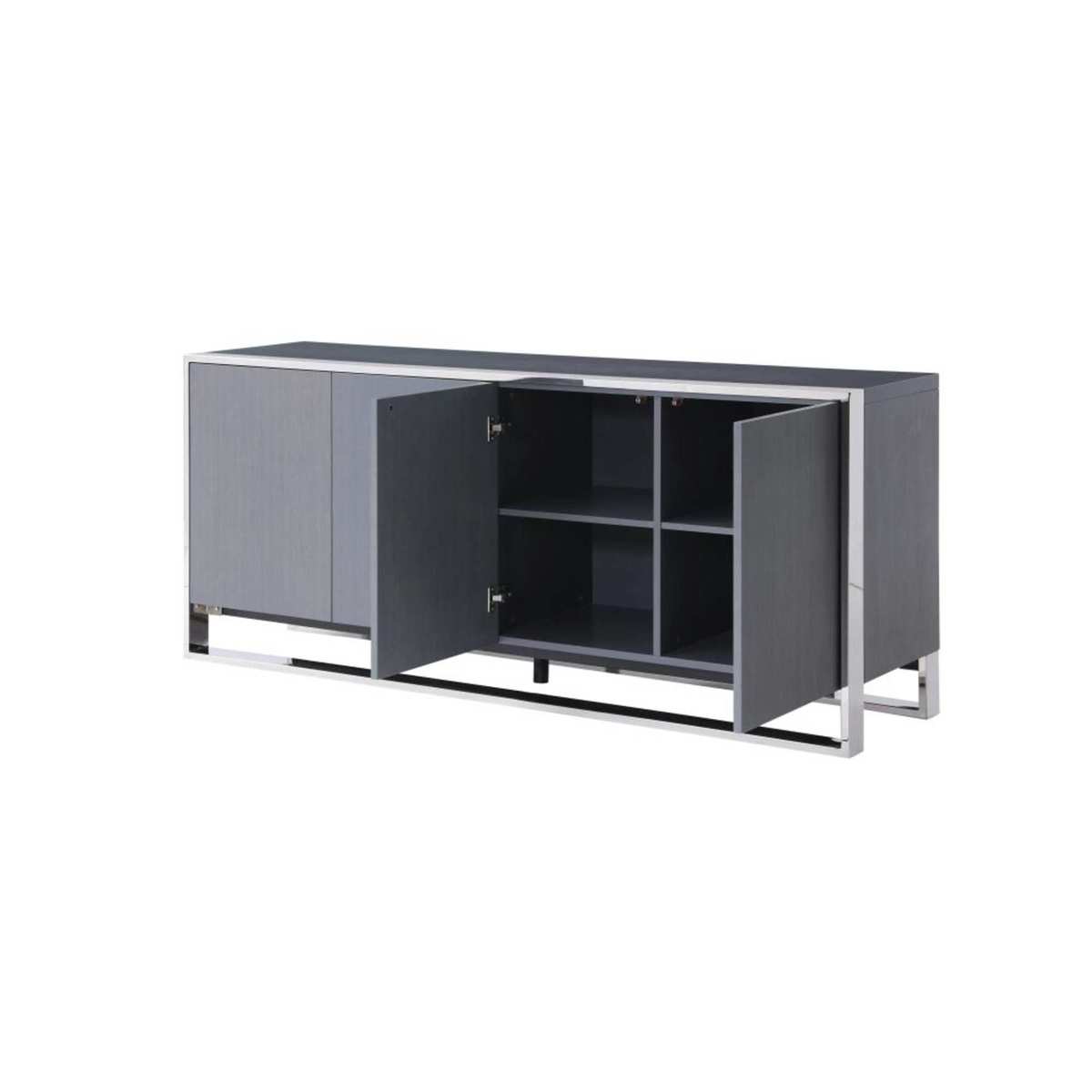 4 Door Matt Grey and Stainless Steel Cabinet Vendio – image 4