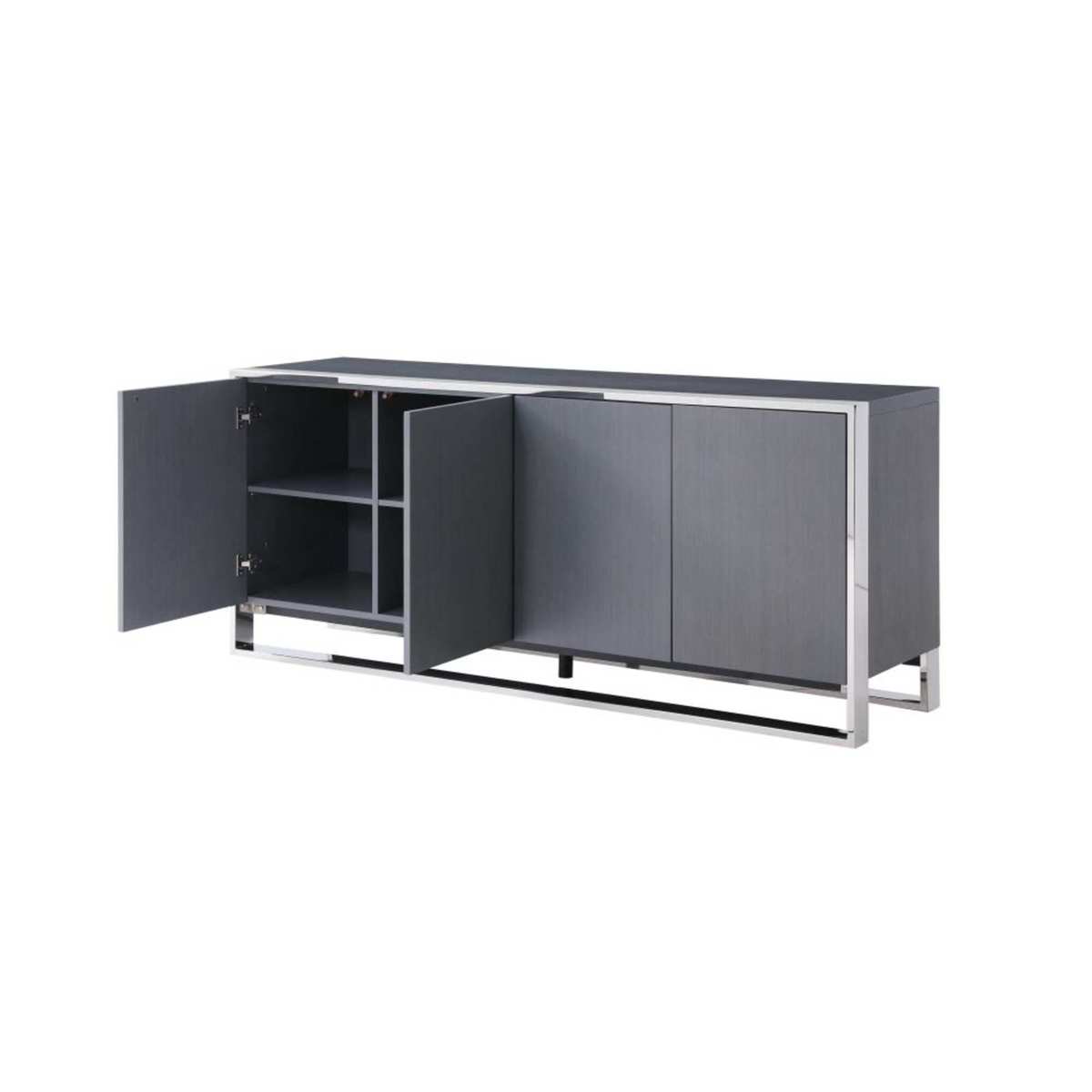 4 Door Matt Grey and Stainless Steel Cabinet Vendio – image 5