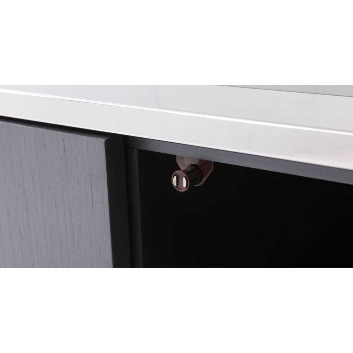 4 Door Matt Grey and Stainless Steel Cabinet Vendio – image 6