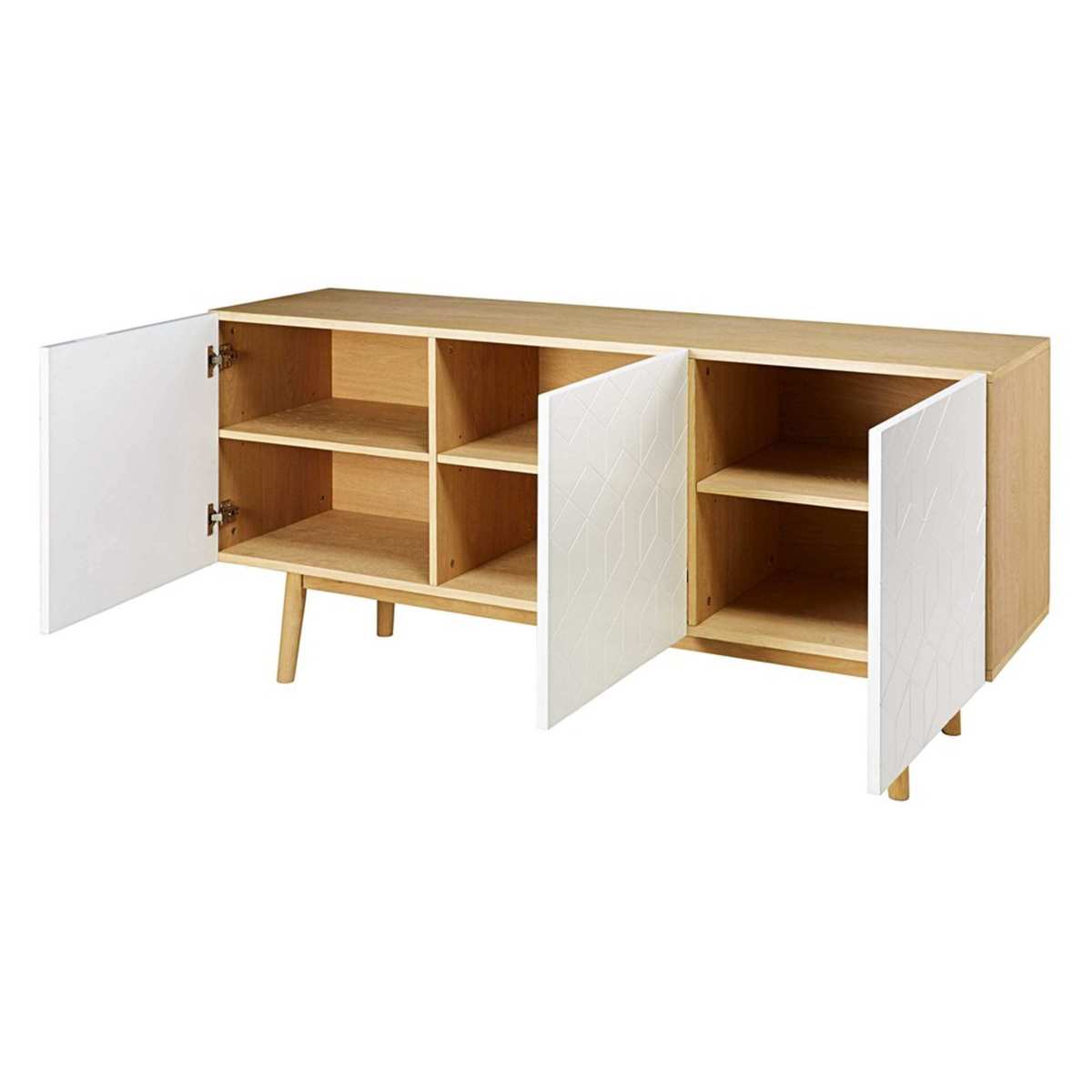 CUBIK - White 3-door sideboard with graphic motifs – image 3