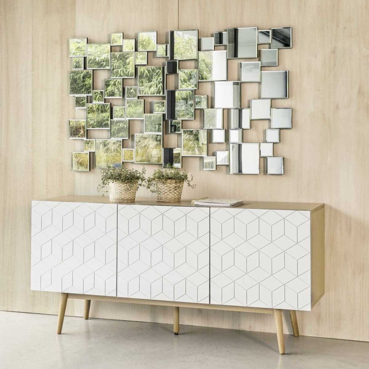 CUBIK - White 3-door sideboard with graphic motifs – image 7
