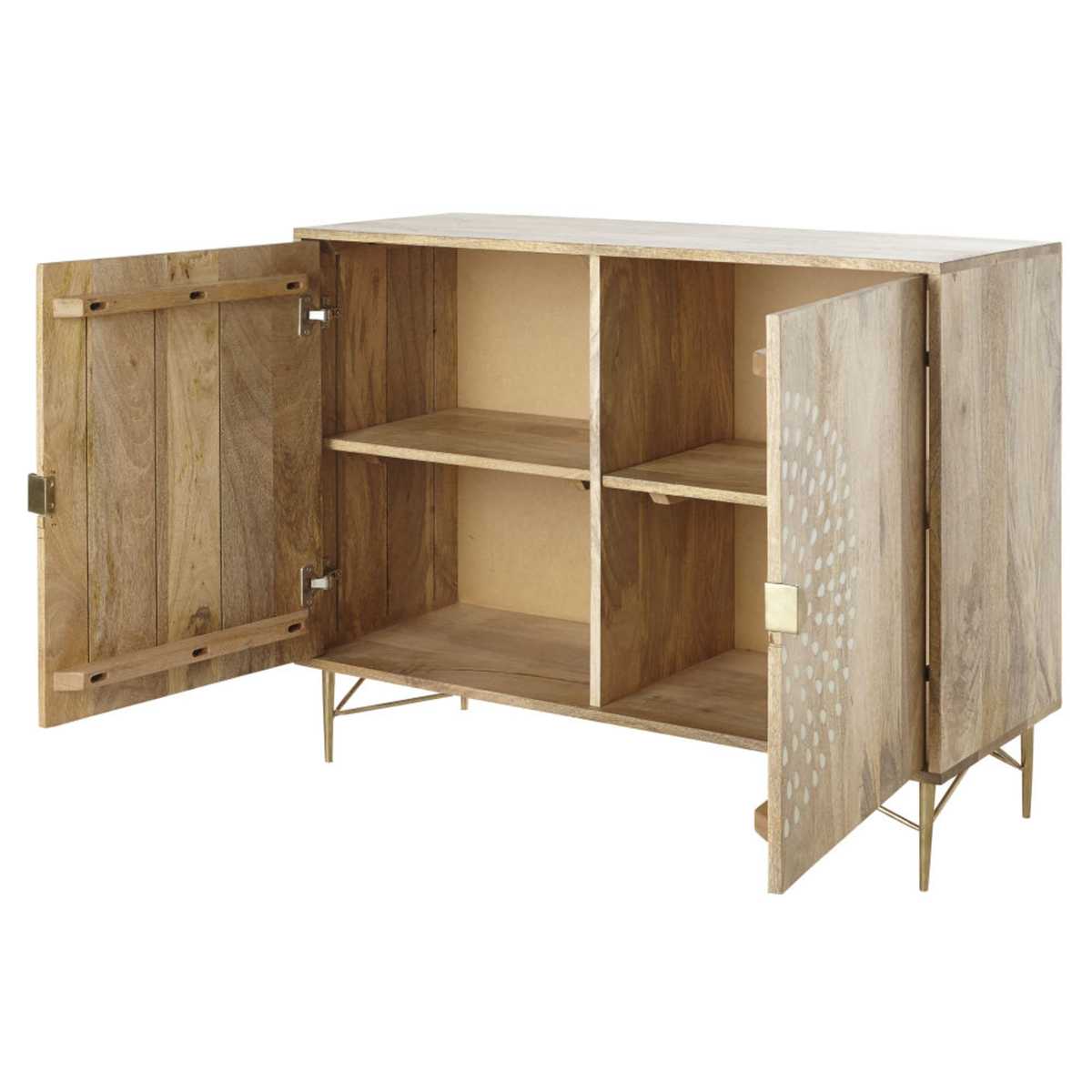 Solid Mango Wood Printed 2-Door Sideboard Sola – image 2