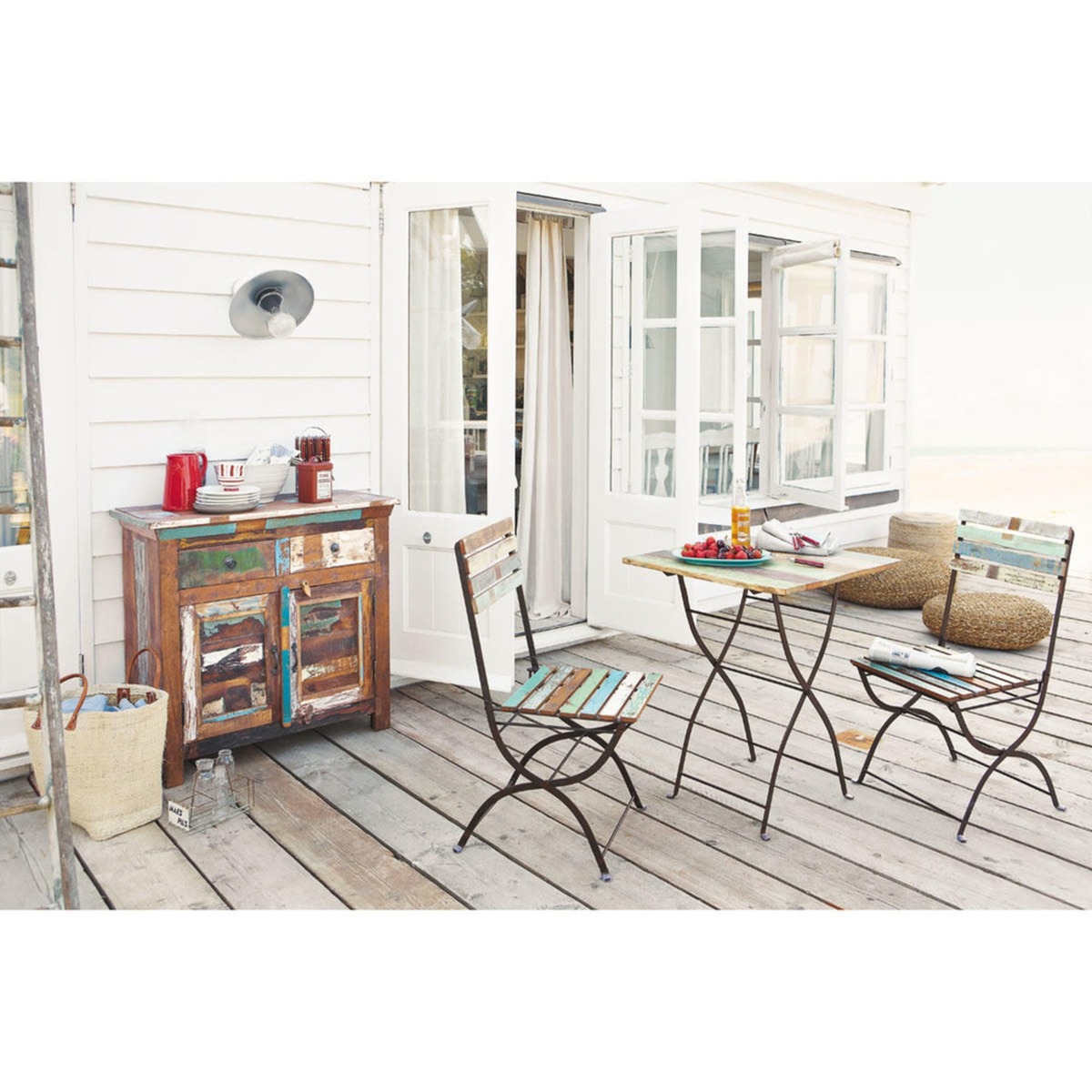 CALANQUE - Recycled wood sideboard, multicoloured W 90cm – image 7