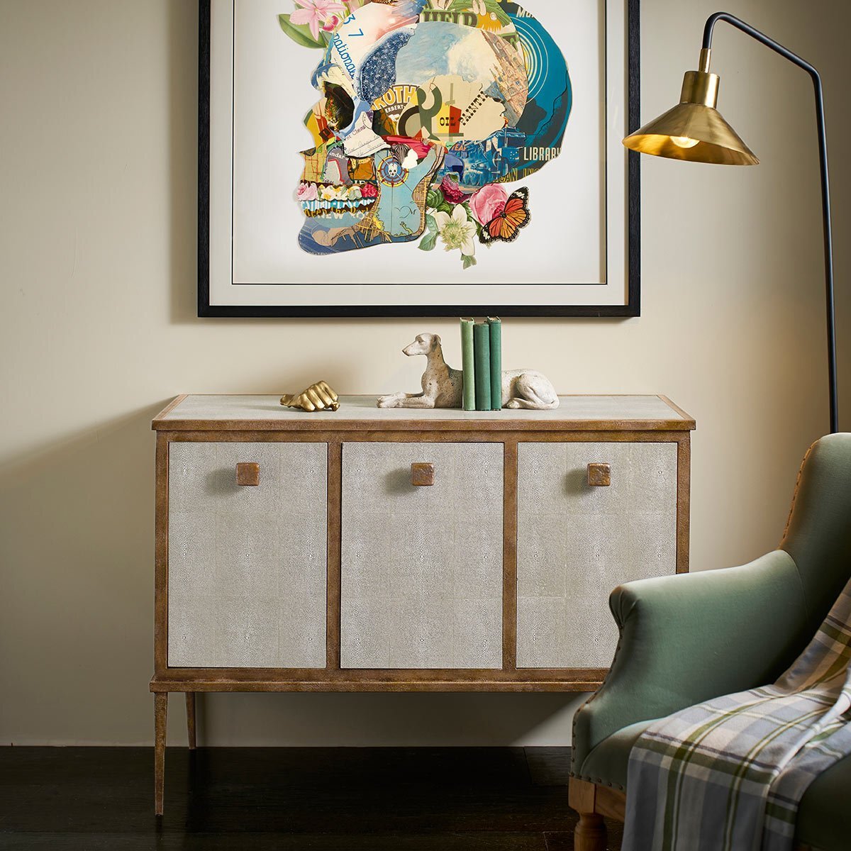 Dalu Faux Shagreen Sideboard - Taupe – image 8