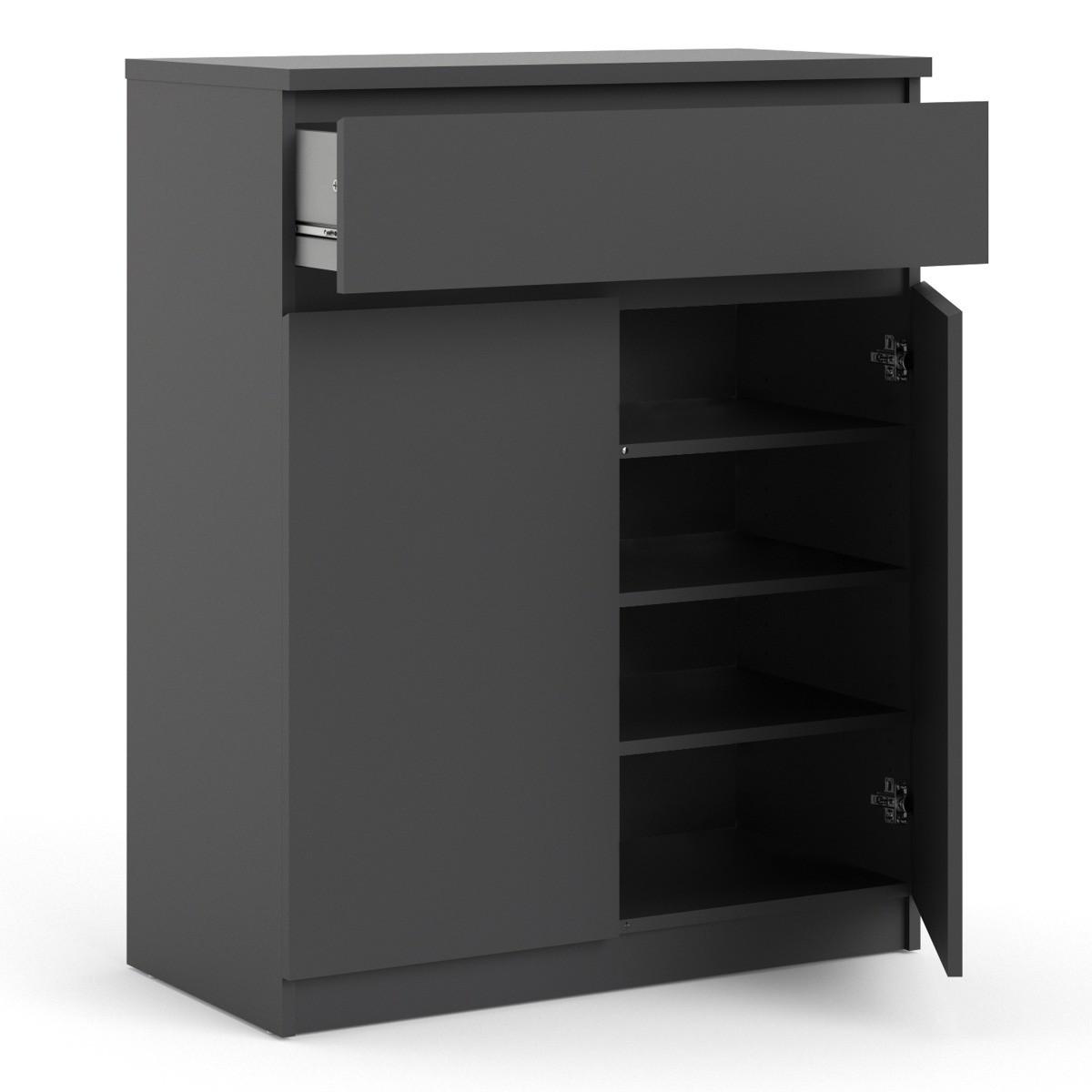 Naya Matt Black 1 Drawer 2 Door Sideboard – image 4