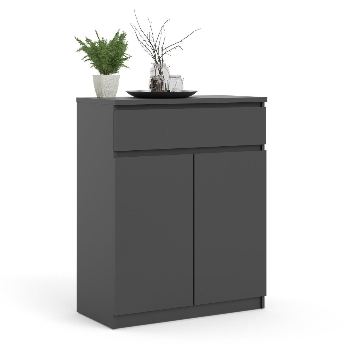 Naya Matt Black 1 Drawer 2 Door Sideboard – image 8