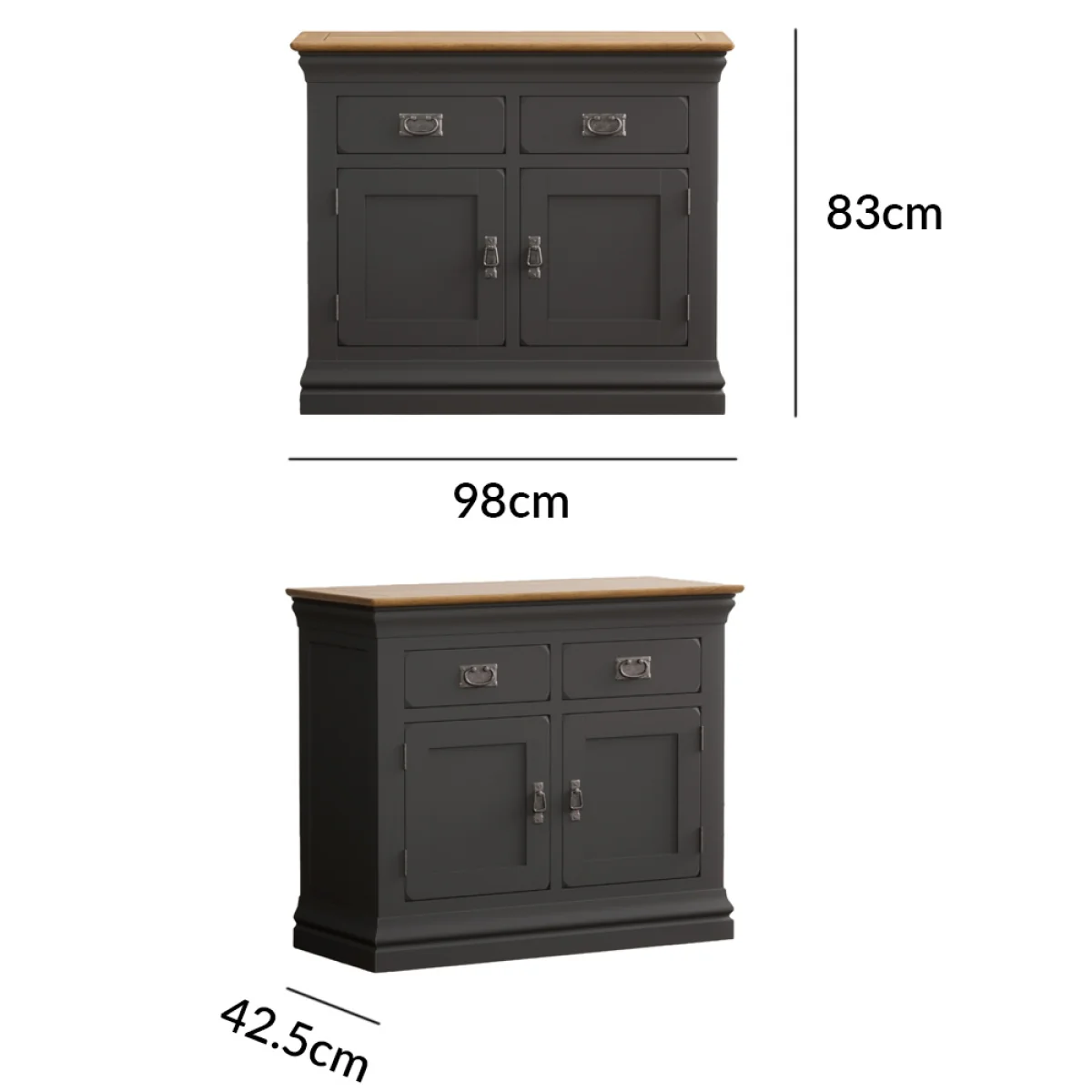 Charwood Oak and Charcoal Painted Small Sideboard – image 7