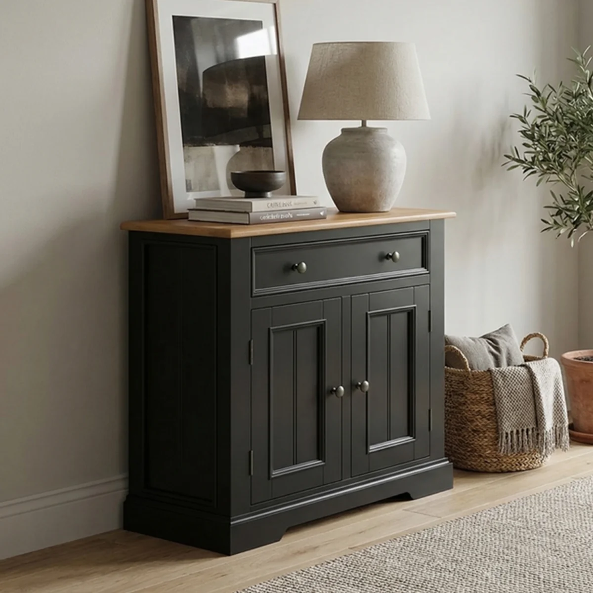 Charlton Oak and Black Painted Hallway Sideboard – image 2