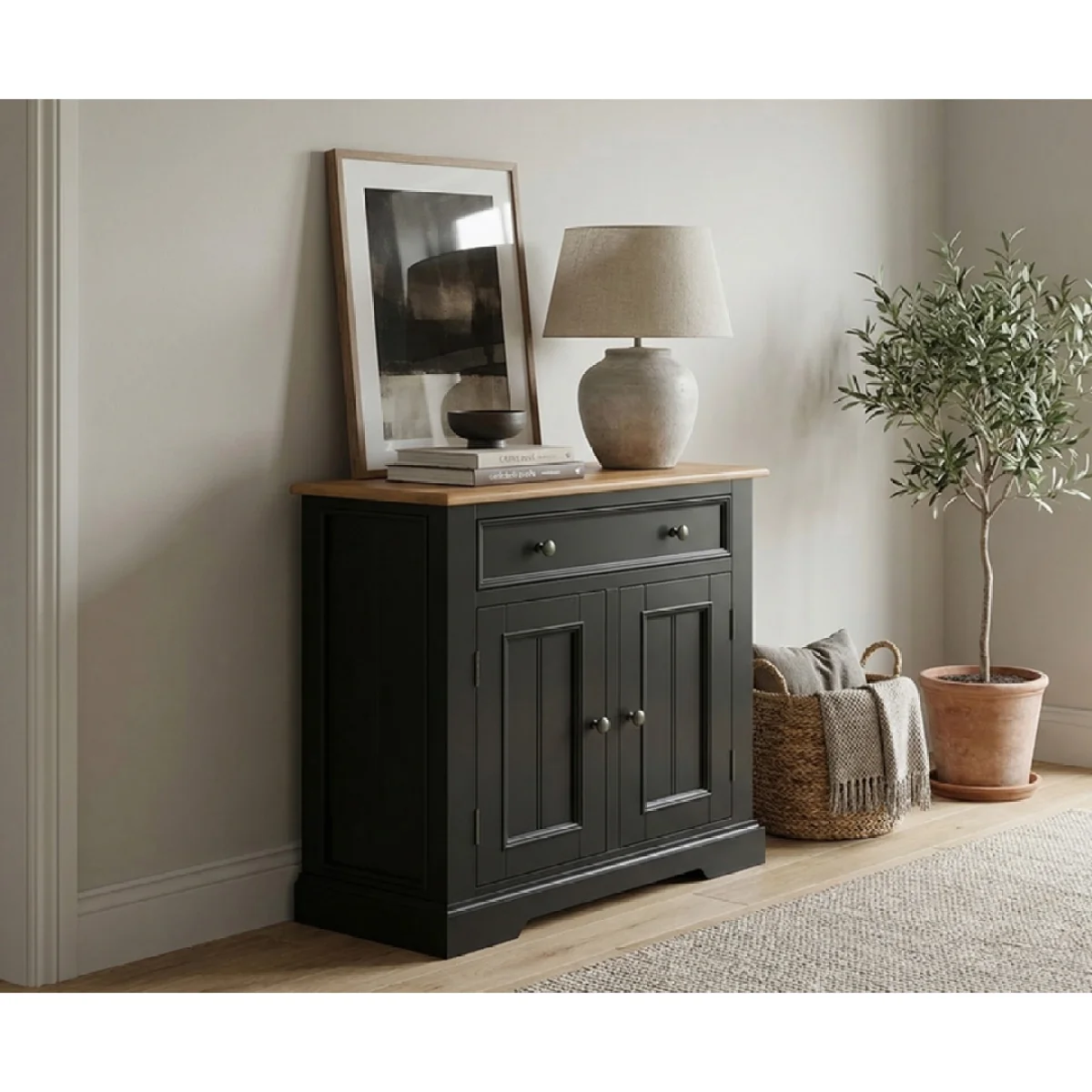 Charlton Oak and Black Painted Hallway Sideboard – image 3