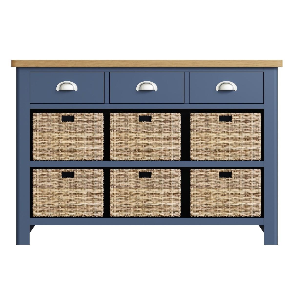 Cole Oak and Blue 9 Drawer Storage Unit – image 2