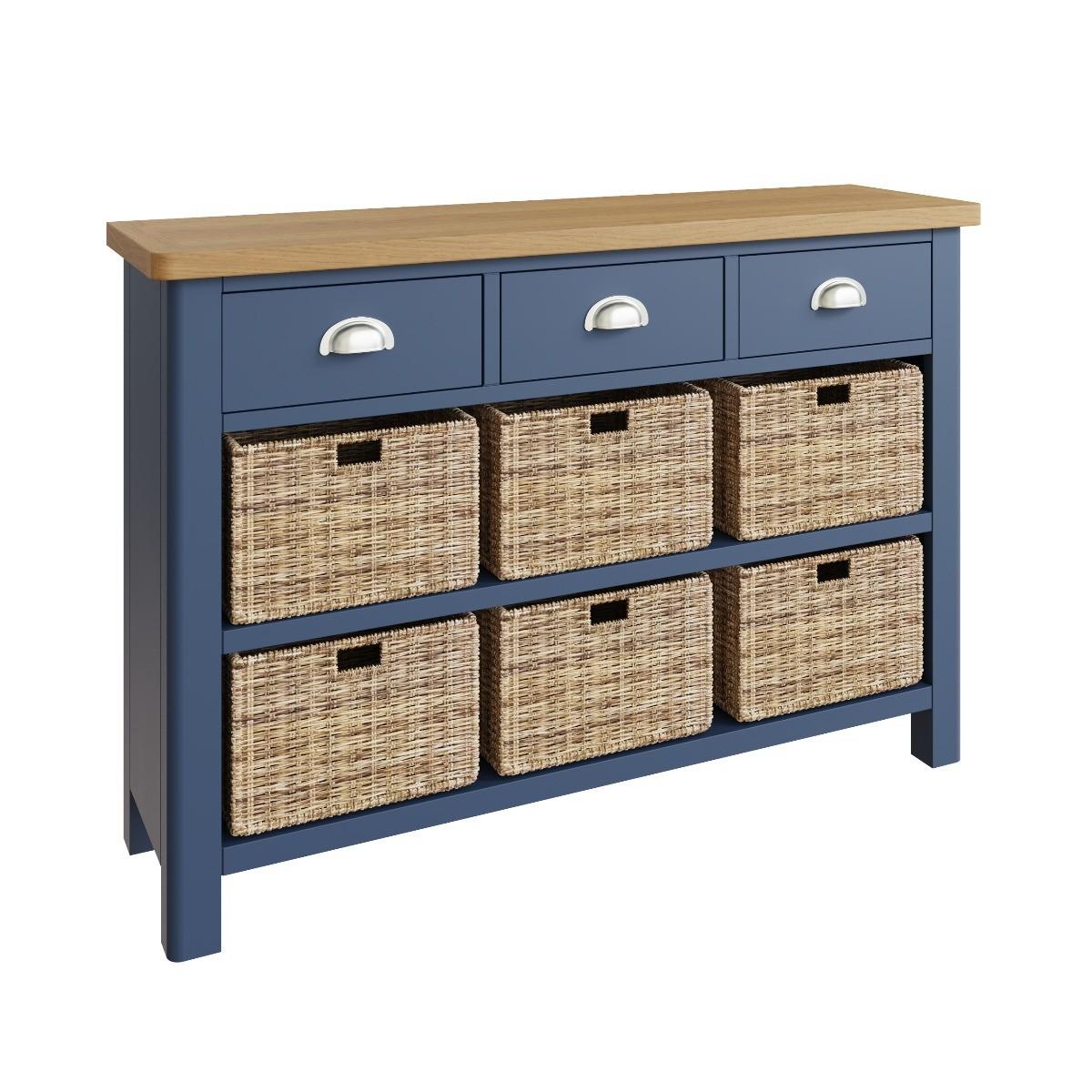 Cole Oak and Blue 9 Drawer Storage Unit – image 3