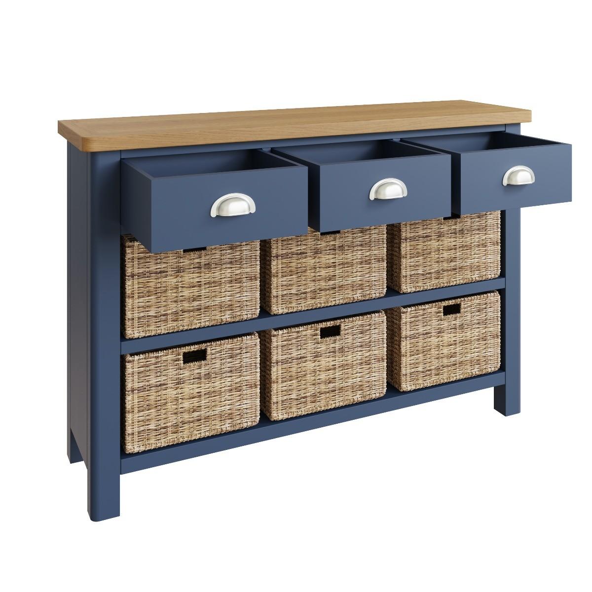 Cole Oak and Blue 9 Drawer Storage Unit – image 4