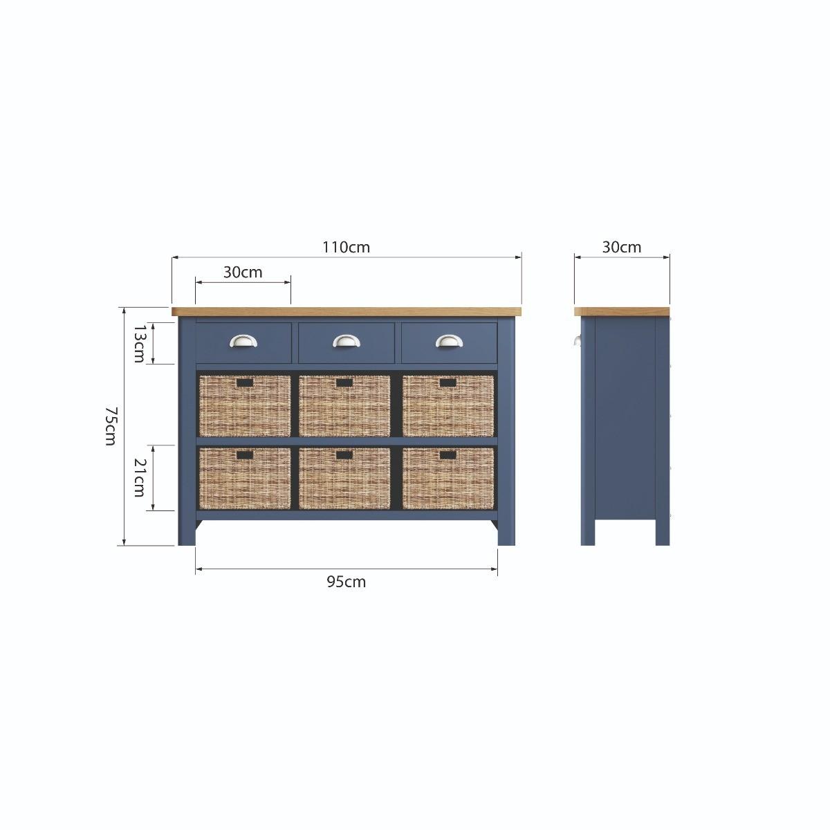 Cole Oak and Blue 9 Drawer Storage Unit – image 9