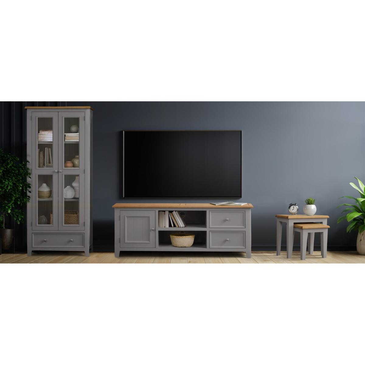 Weymouth Oak and Light Grey Painted Hallway Sideboard – image 7
