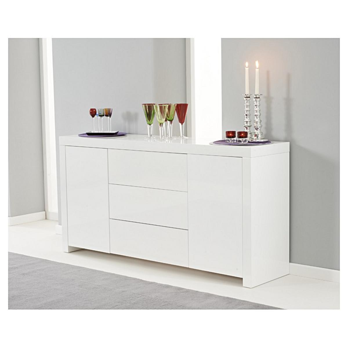 Ex-Display Hampstead 2 Door 3 Drawer White High Gloss Sideboard – image 2