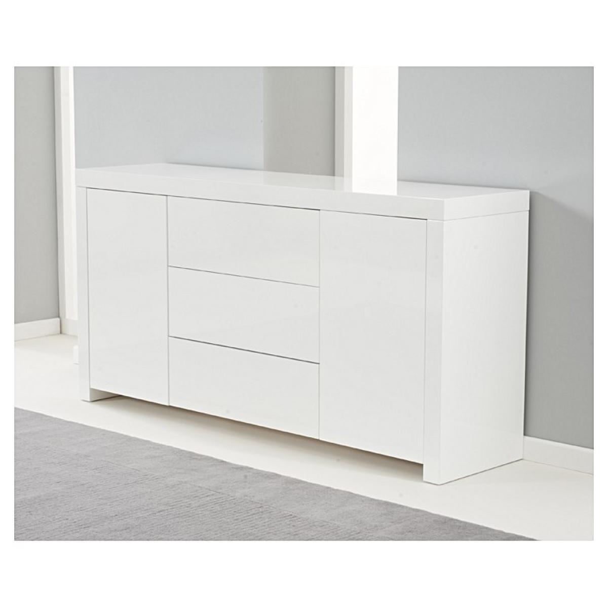 Ex-Display Hampstead 2 Door 3 Drawer White High Gloss Sideboard – image 3