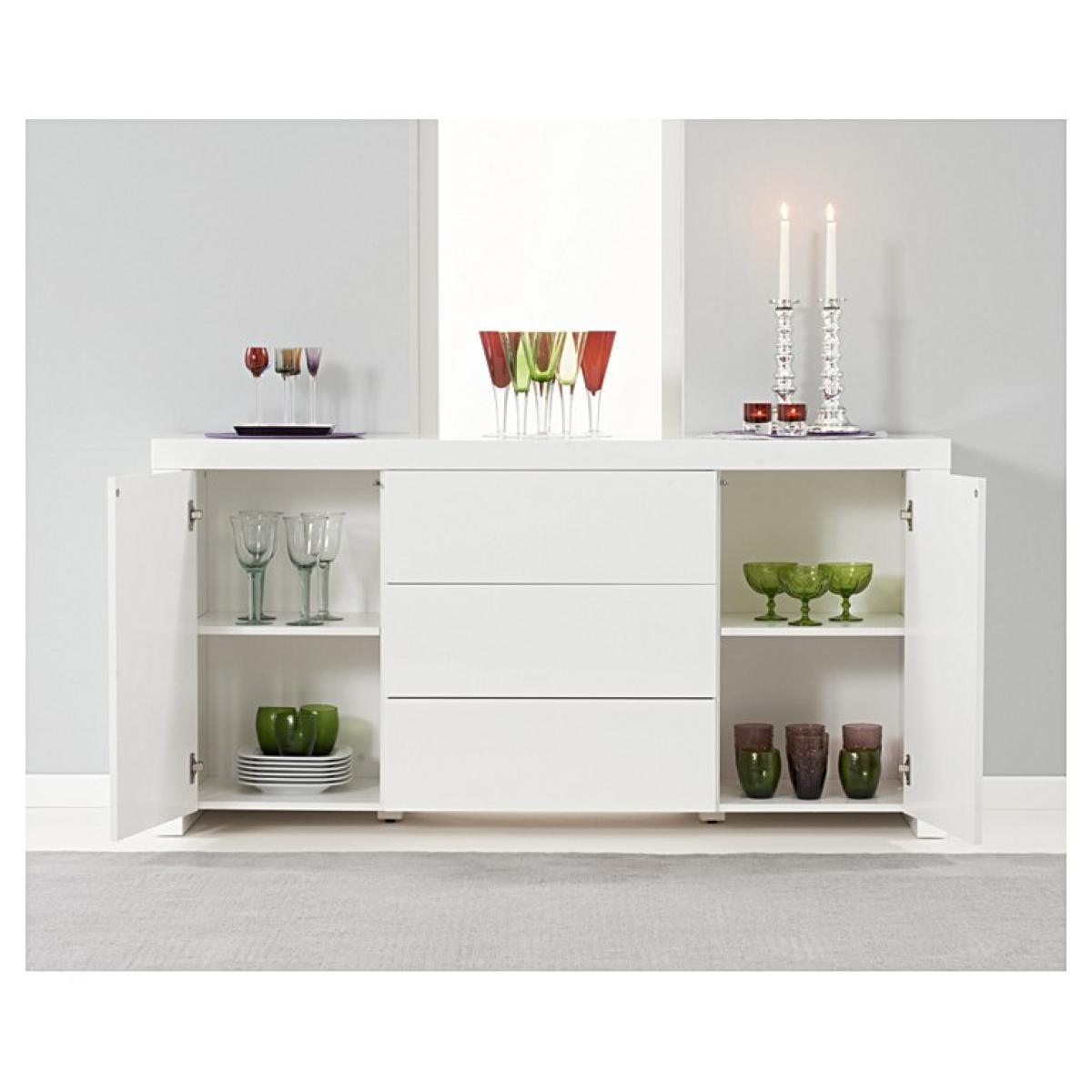 Ex-Display Hampstead 2 Door 3 Drawer White High Gloss Sideboard – image 4