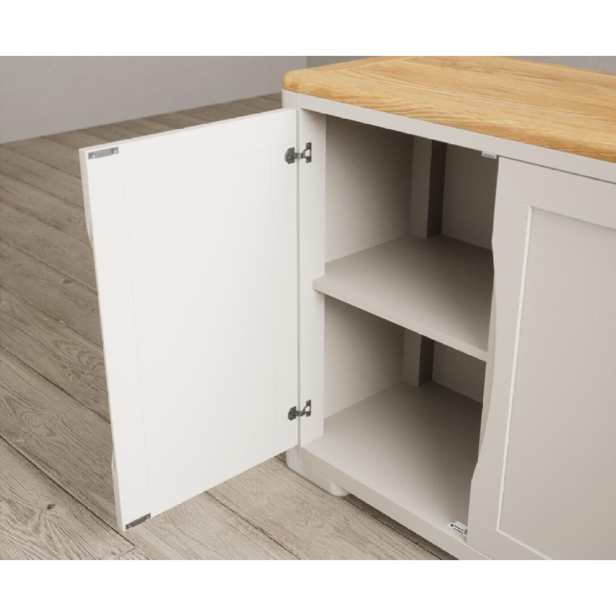 Alba Oak and Soft White Painted Small Sideboard – image 3