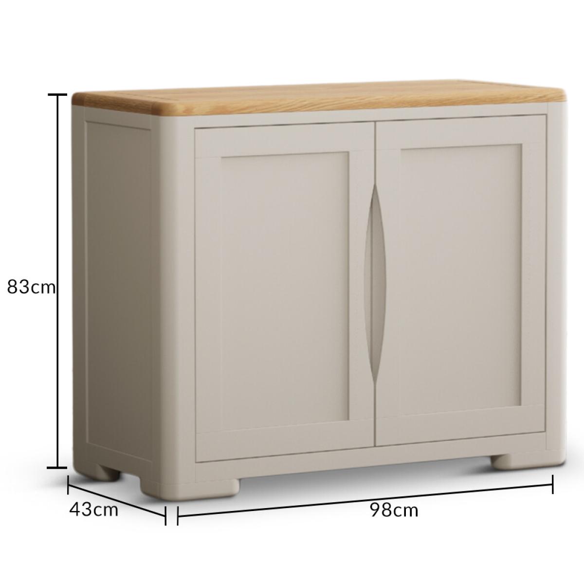 Alba Oak and Soft White Painted Small Sideboard – image 6