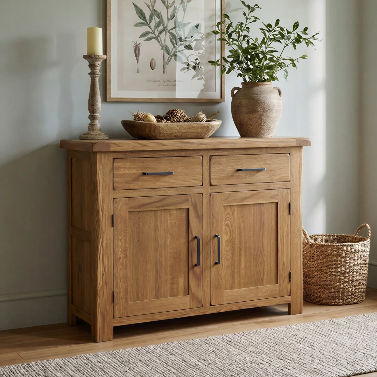 Harrogate Rustic Solid Oak Small Sideboard – image 2