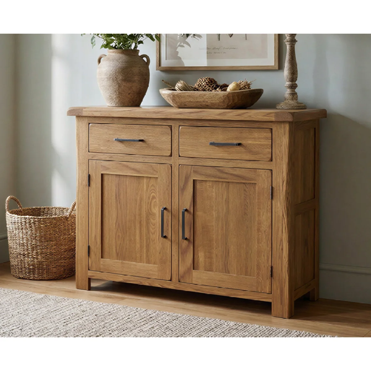 Harrogate Rustic Solid Oak Small Sideboard – image 3