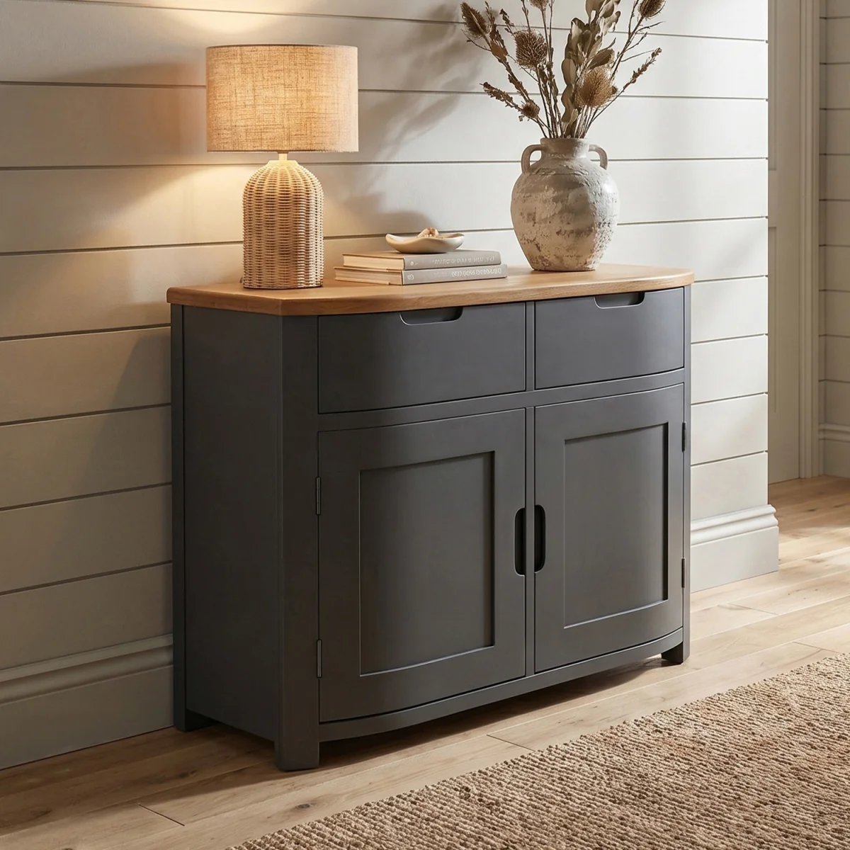 Bradwell Oak and Charcoal Painted Small Sideboard – image 2