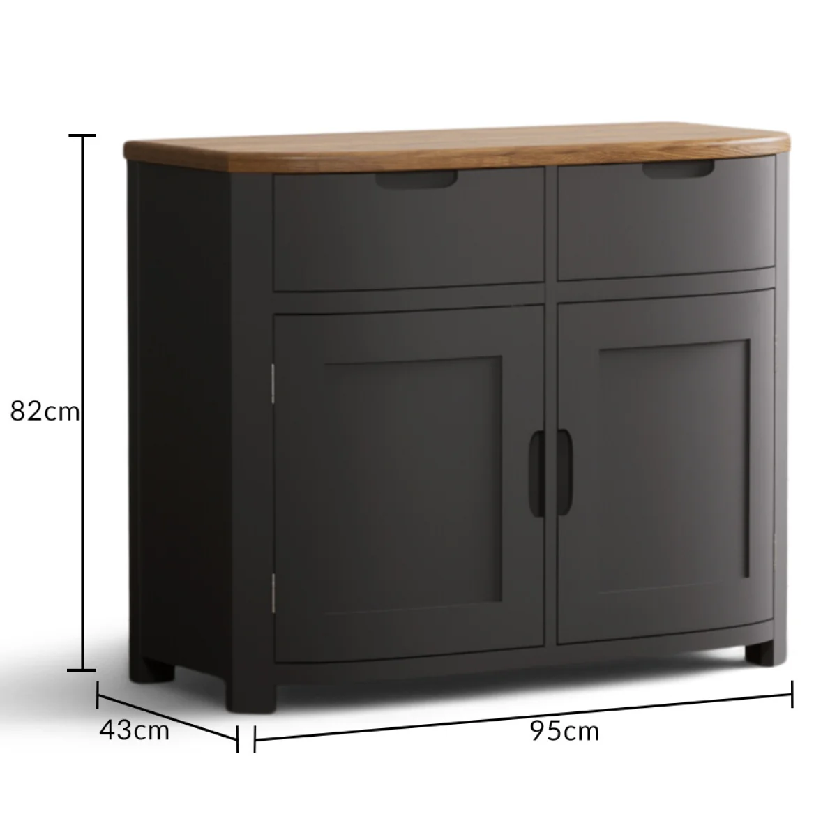 Bradwell Oak and Charcoal Painted Small Sideboard – image 9