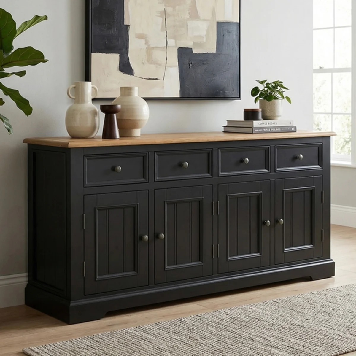 Charlton Oak and Black Painted Extra Large Sideboard – image 2