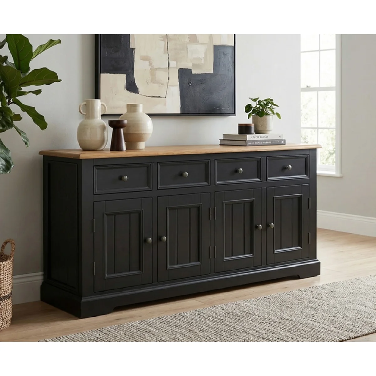 Charlton Oak and Black Painted Extra Large Sideboard – image 3