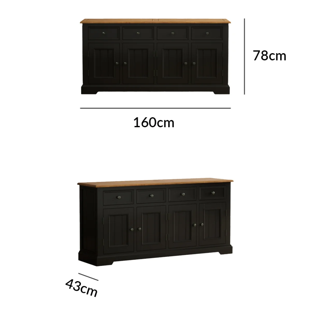 Charlton Oak and Black Painted Extra Large Sideboard – image 9