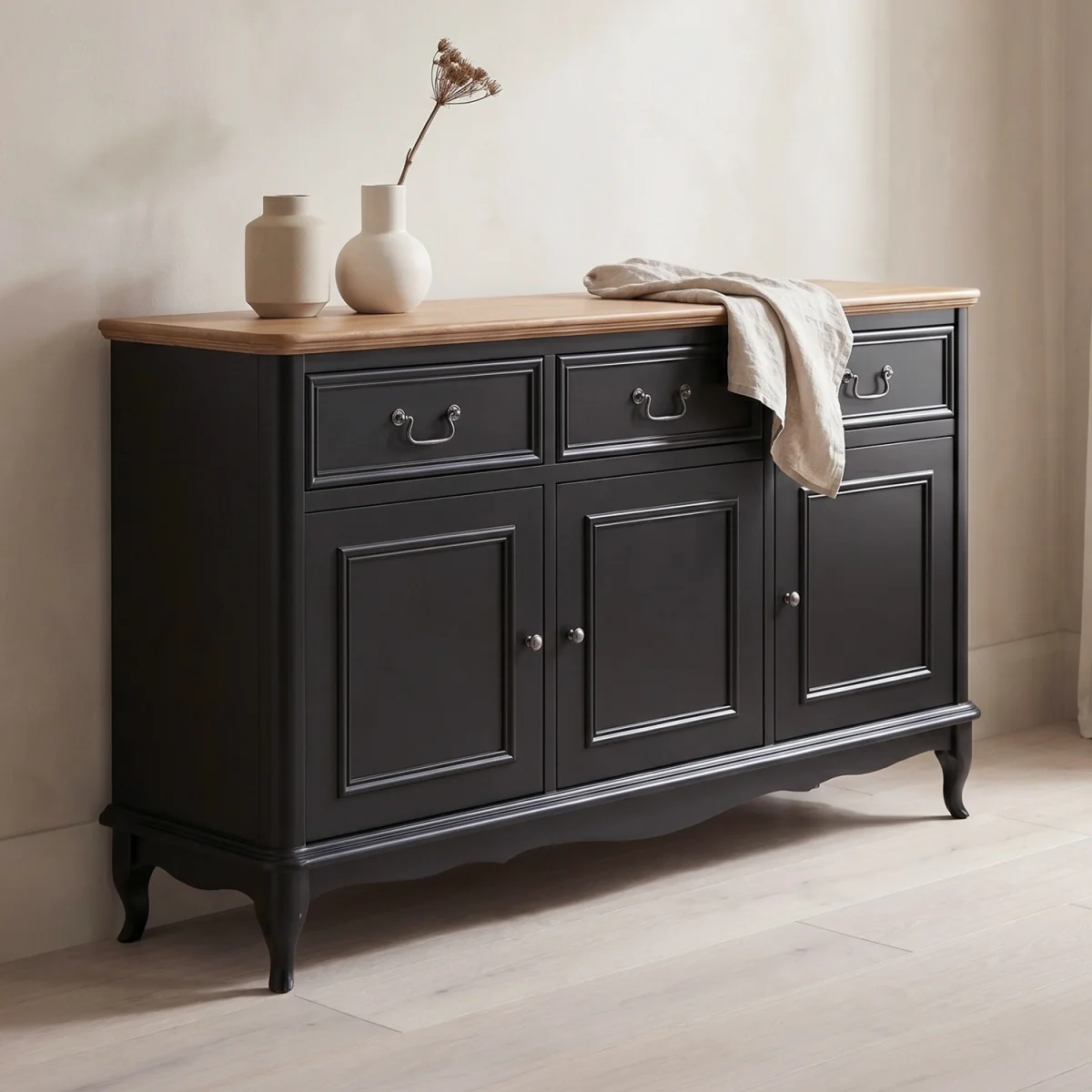 Chateau Noir Oak and Black Painted Large Sideboard – image 2