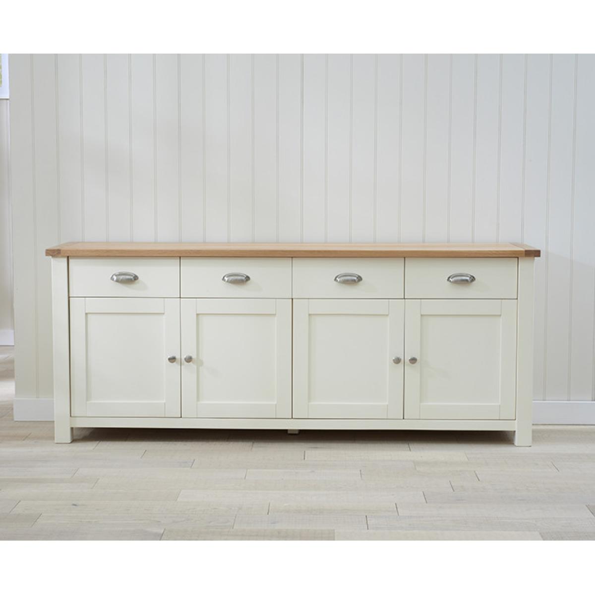 Somerset 4 Door 4 Drawer Oak and Cream Sideboard – image 11