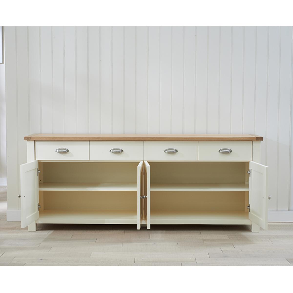 Somerset 4 Door 4 Drawer Oak and Cream Sideboard – image 3