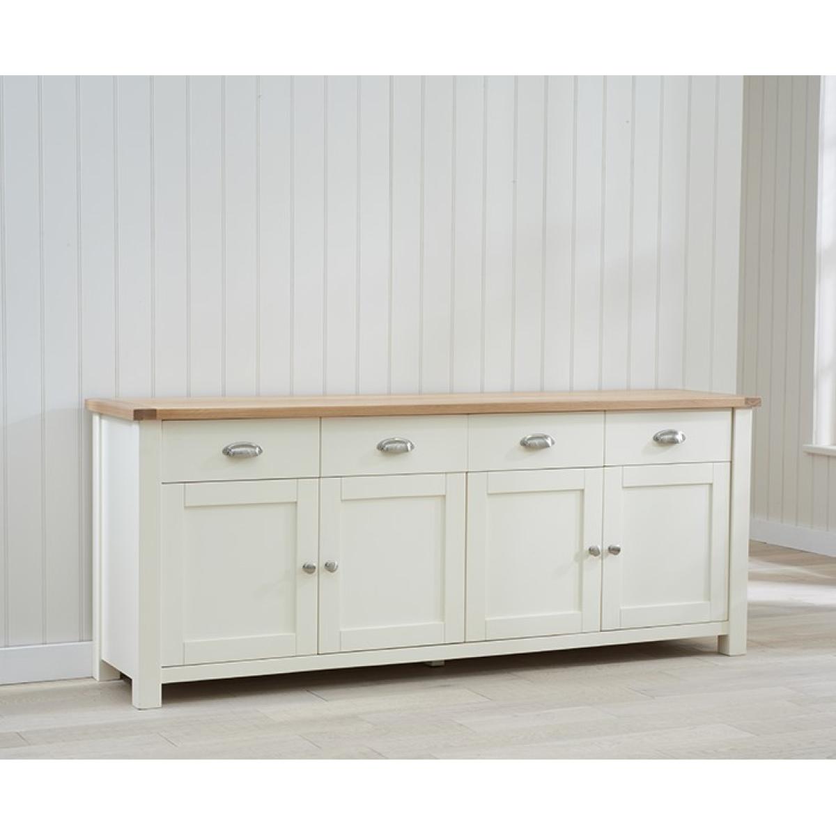 Somerset 4 Door 4 Drawer Oak and Cream Sideboard – image 4