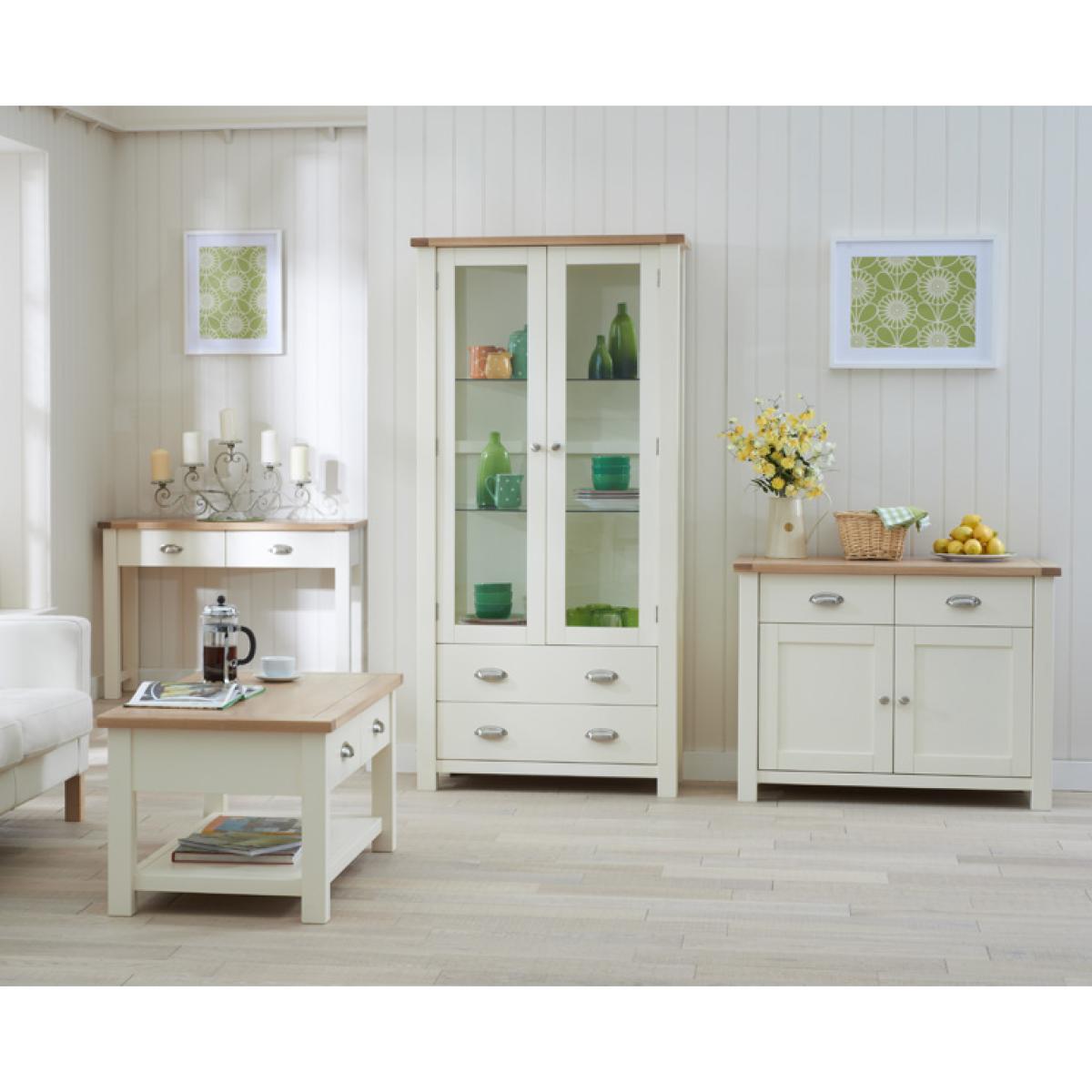 Somerset 4 Door 4 Drawer Oak and Cream Sideboard – image 6