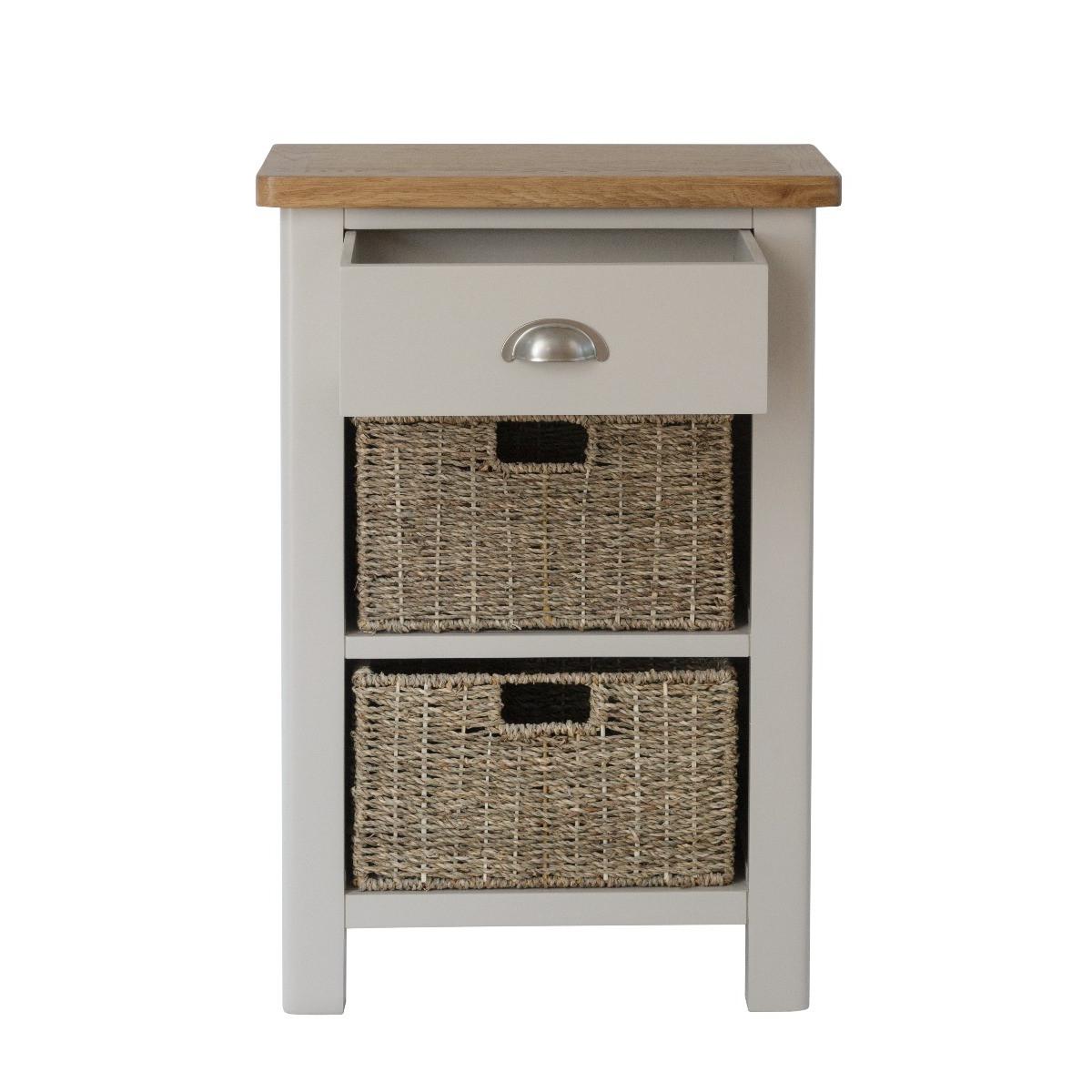 Cole Oak and Truffle Grey 3 Drawer Storage Unit – image 3