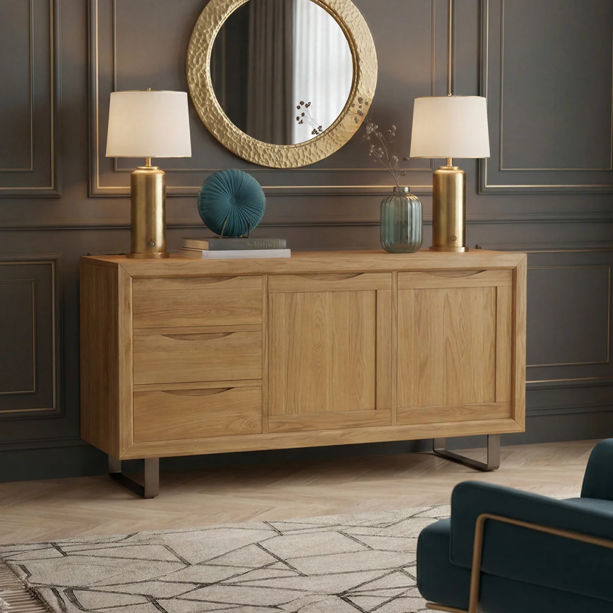 Parker Solid Oak Extra Large Sideboard – image 2