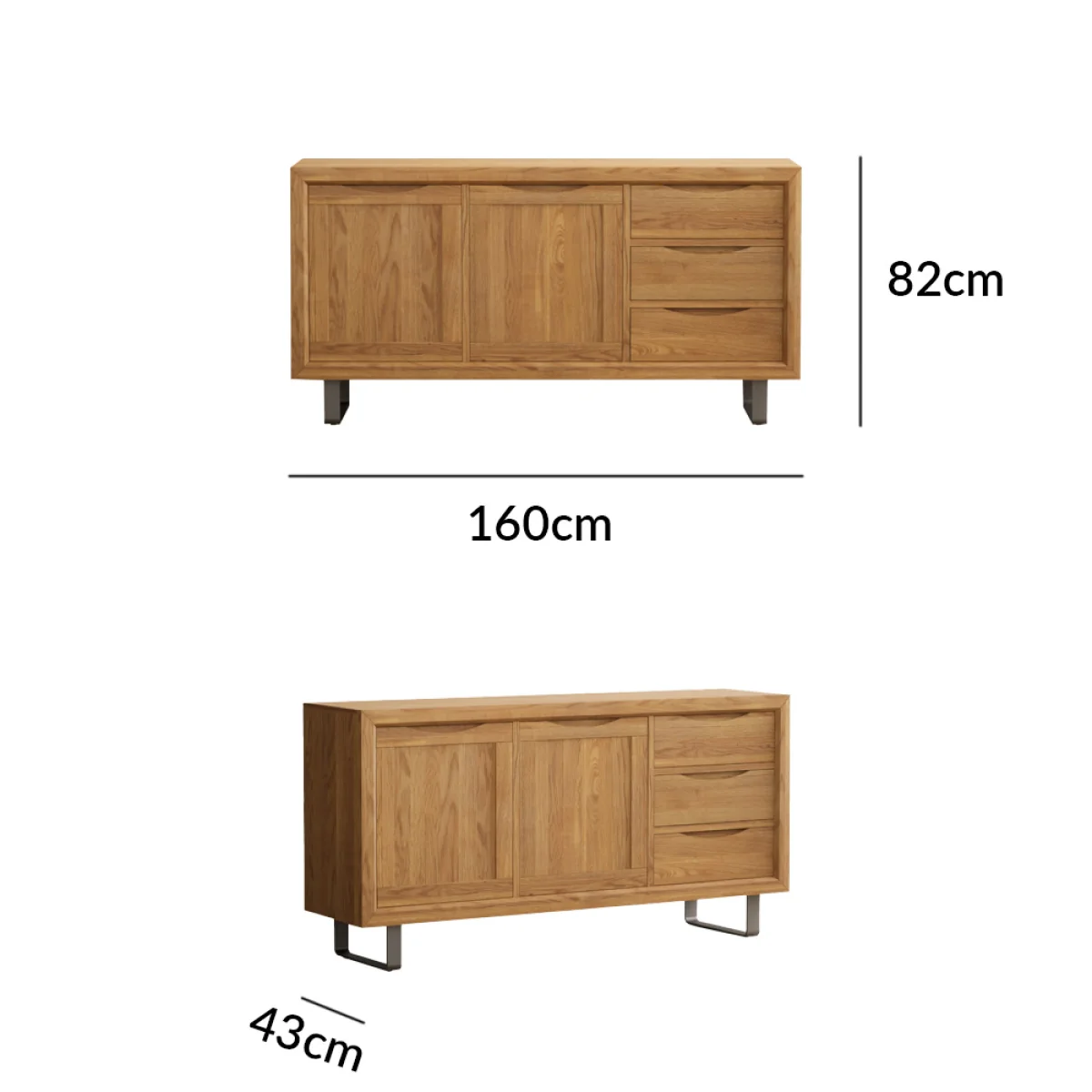 Parker Solid Oak Extra Large Sideboard – image 9