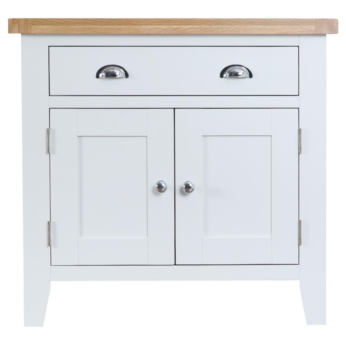 Eden 2 Door 1 Drawer Oak and White Sideboard – image 3