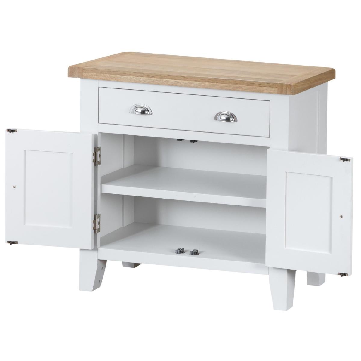 Eden 2 Door 1 Drawer Oak and White Sideboard – image 4