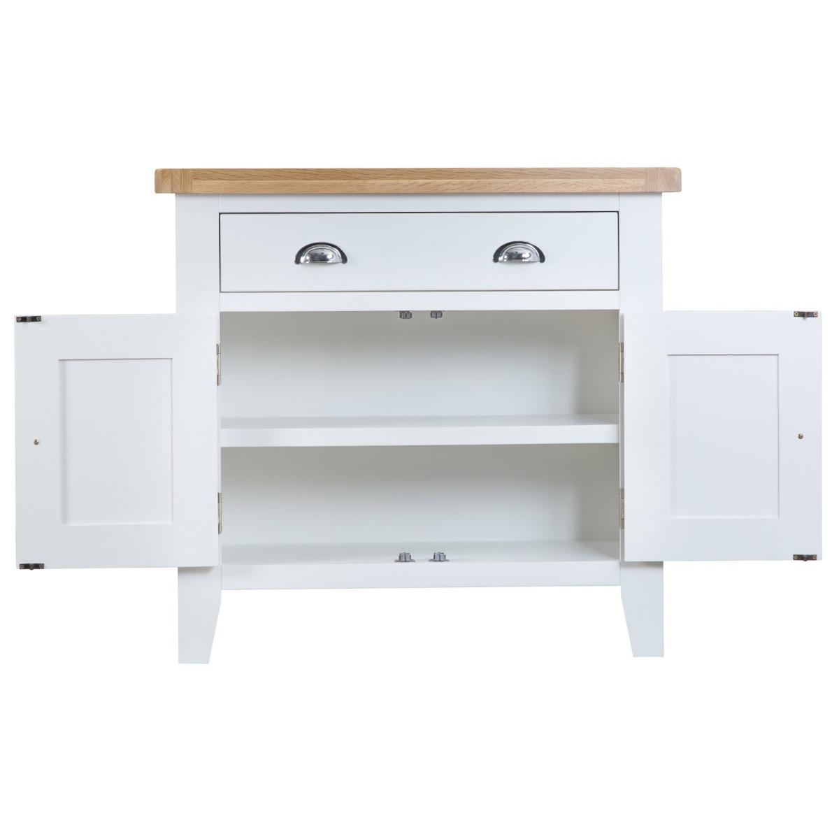 Eden 2 Door 1 Drawer Oak and White Sideboard – image 5