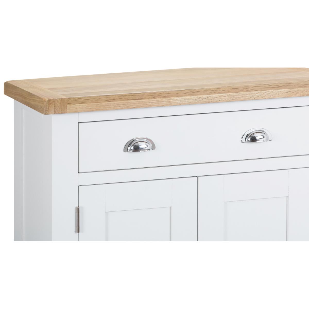 Eden 2 Door 1 Drawer Oak and White Sideboard – image 6
