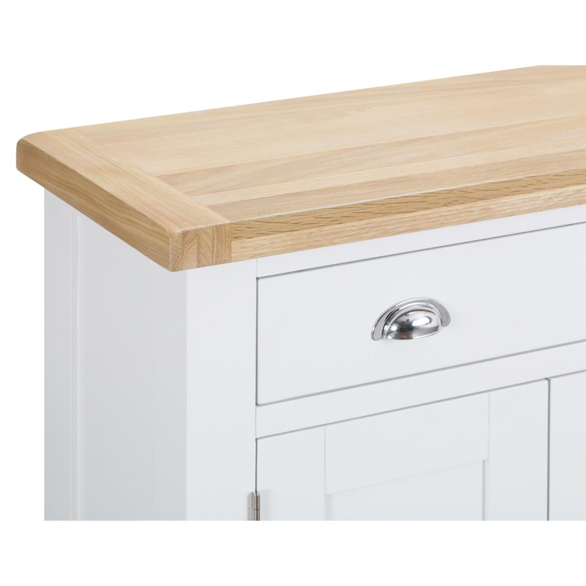 Eden 2 Door 1 Drawer Oak and White Sideboard – image 7