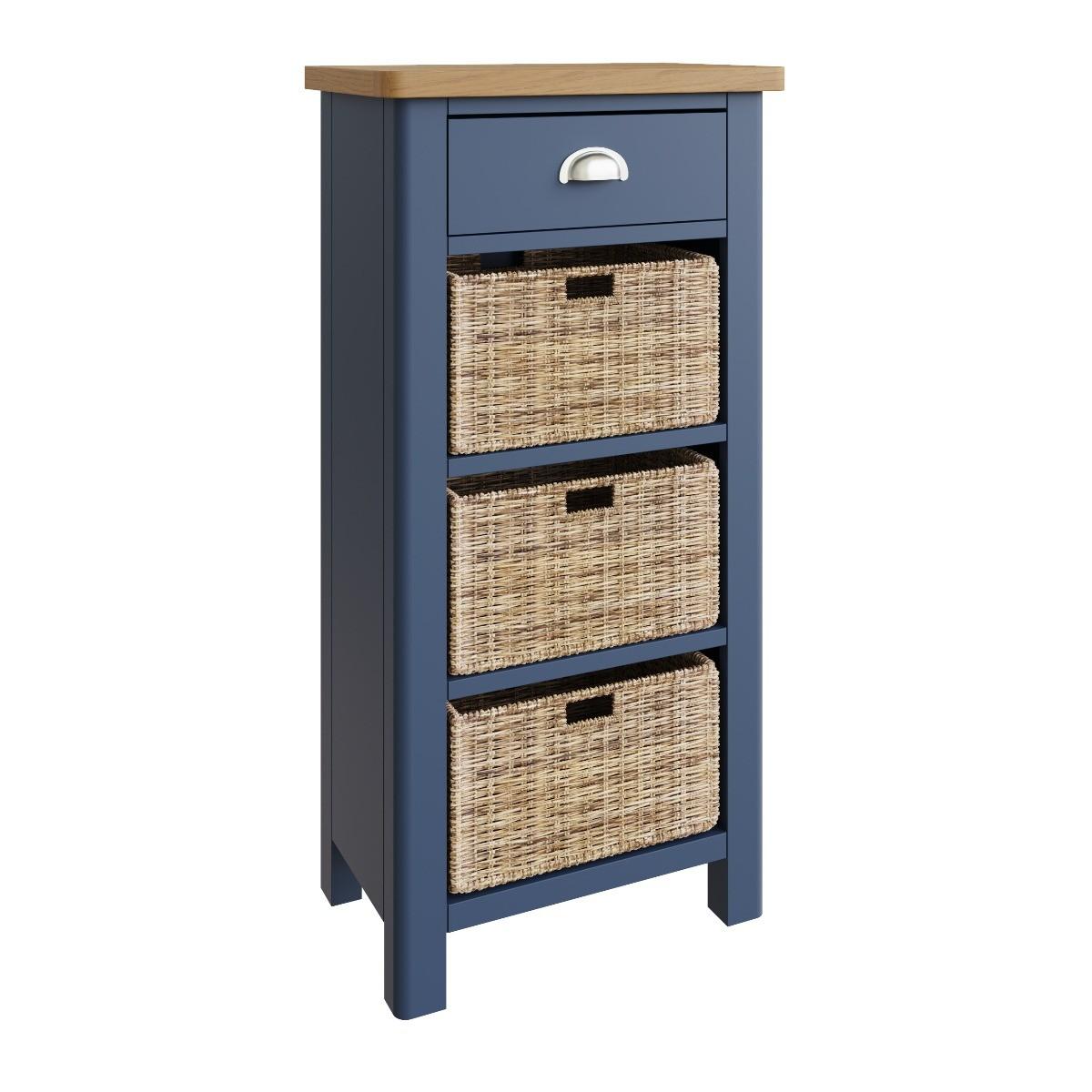 Cole Oak and Blue 4 Drawer Storage Unit – image 2