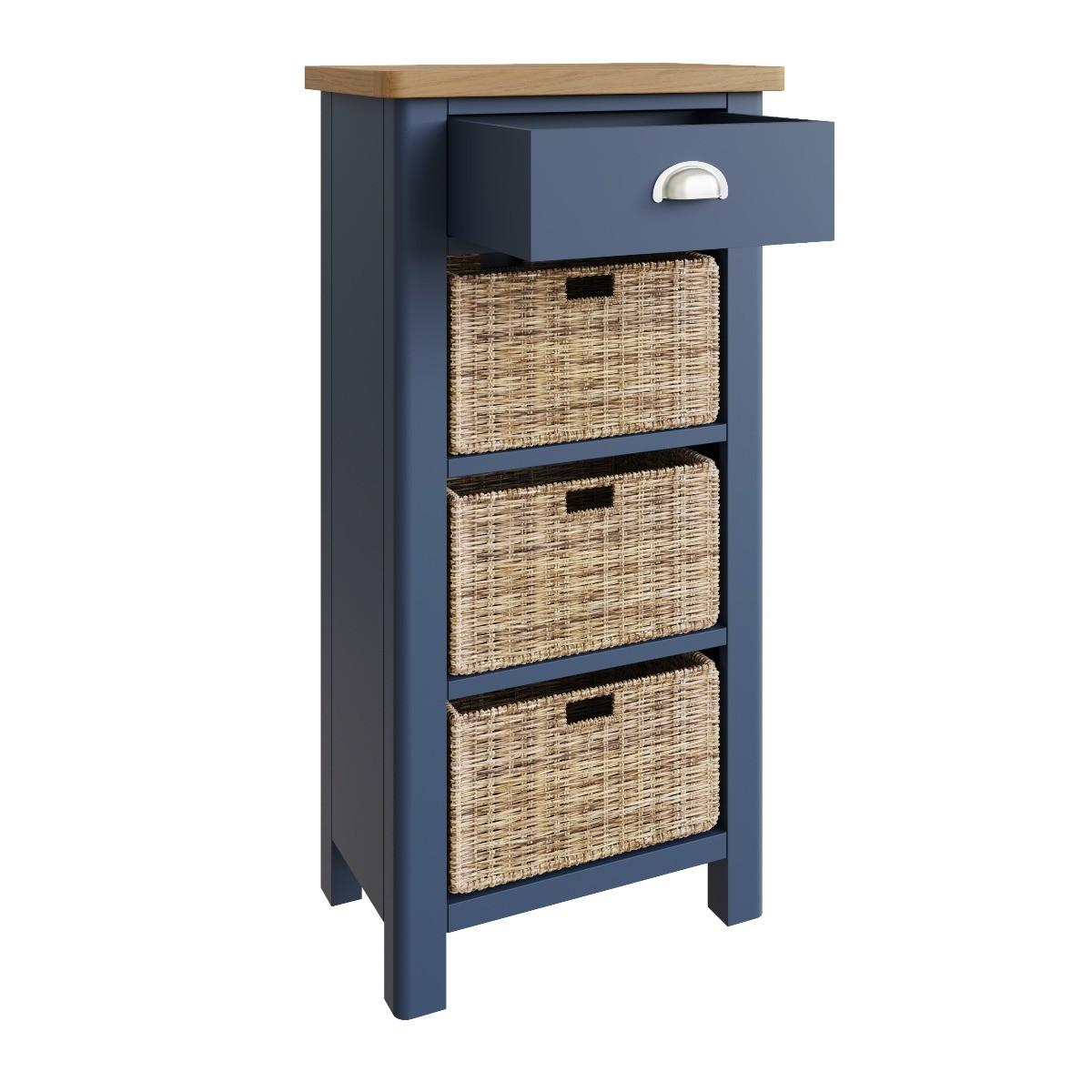 Cole Oak and Blue 4 Drawer Storage Unit – image 3